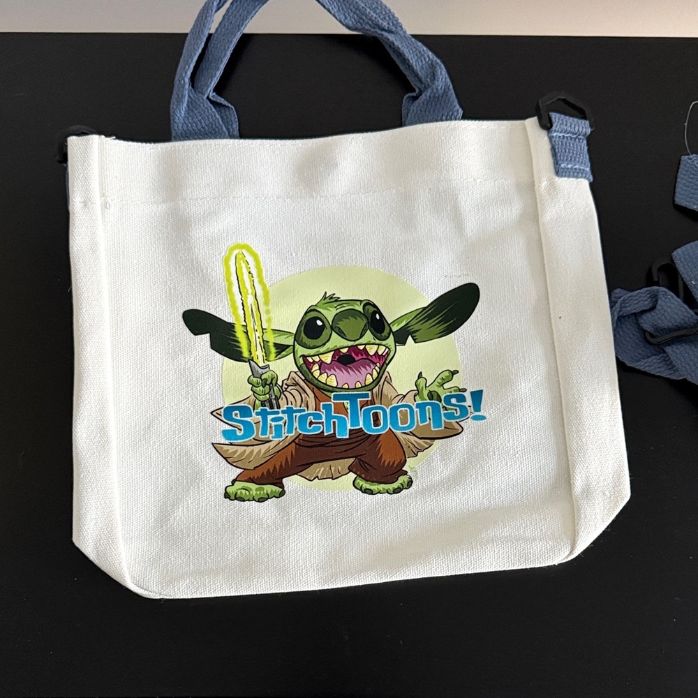 Lightsaber‎ Stitch Canvas Tote with Blue Straps